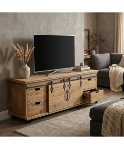 Cosma Mobile Clement in Legno Marrone 151x45x52 cm con Ante Scorrevoli