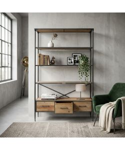 Cosma Libreria Industriale Marrone 5 Ripiani 128x44.5x153.5 cm