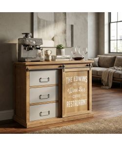 Cosma Mobile Ellery in Metallo e Legno Marrone 89x42,5x76,8 cm