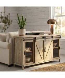 Cosma Mobile Soggiorno Stile Industriale 142x76 cm Nero/Marrone