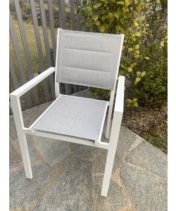 Set di 6 sedie Alissa in alluminio colore bianco