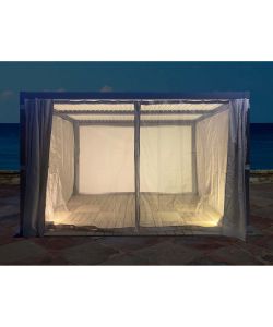 Giardini di maggio Set Zanzariere Pergola 3x4m Grigio Chiaro con Rete Nera