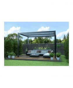 Pergola bioclimatica Calicantus 4x4xh2.5 antracite copertura lamelle in alluminio