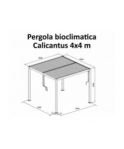 Pergola Calicantus Wood e Antracite 4x4x h 2,5 mt con Led