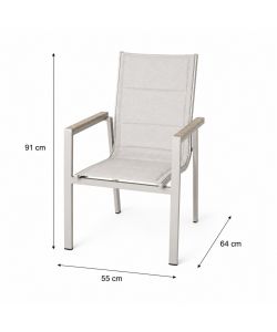 Domo Mea Sedia Teide da Esterno in Polywood Taupe - 64x55x91 cm