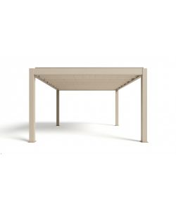 Pergola Bioclimatica Ulivo Motorizzata 4x4 m Beige LED e Telecomando