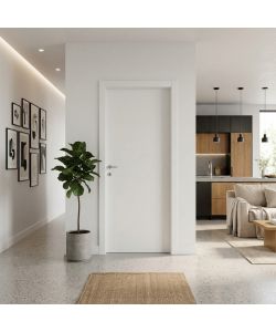 Porta Battente Bianco 210x80 cm Reversibile con Telaio MDF