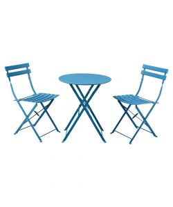 Set tavolino e sedie da giardino pieghevoli blu niagara Teresa
