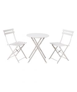 Set tavolino e sedie da esterni richiudibili bianco Teresa