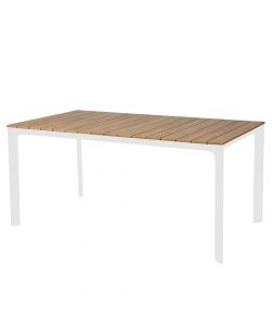 Tavolo da esterno in alluminio e polywood 180x100cm bianco Enna