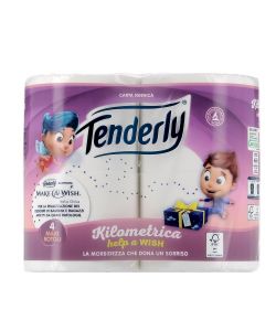 Tenderly Carta Igienica Kilometrica 2 veli - 4 maxi rotoli da 450 strappi