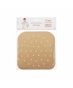 Kit 120 Fogli Carta Forno Forati 24x24 cm per Friggitrice Benedetta