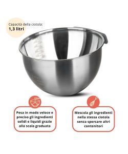 Fatto in Casa da Benedetta Bilancia Digitale da Cucina e Ciotola 1,3L