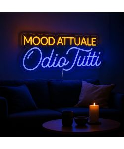 Insegna Luminosa Odio tutti - LED Neon Multicolore 65x28,6 cm