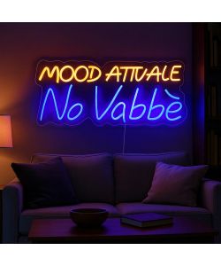 Insegna Luminosa No Vabb� - LED Effetto Neon Multicolore 65x26 cm