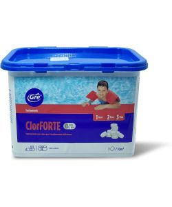Gre Cloro Forte Compresse 30g per Piscina - Confezione da 1 kg