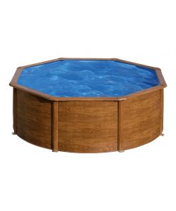 Gre Piscina fuori terra rotonda effetto legno 300 cm x 120 cm con filtro Aqualoon