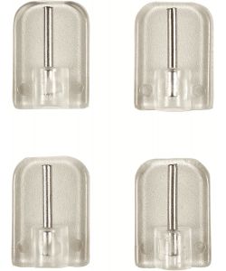 Cintacor Gancio Adesivo Trasparente per Tende - 4 pezzi