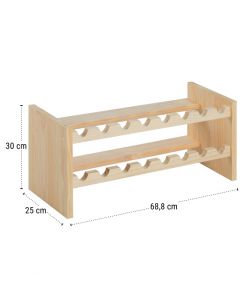 Scaffale portabottiglie Katea da 16 posti in pino massiccio