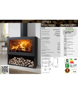 Stufa a legna Fenix 5S Panadero 7,7 kW