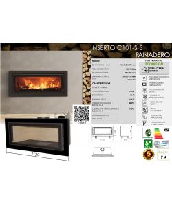 Inserto a legna C101 5S Ventilata Panadero 8,4 kW