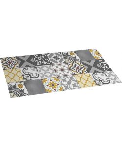 Estores Collection Tappeto Vinile Croma Patch Grigio e Ambra 50x110 cm