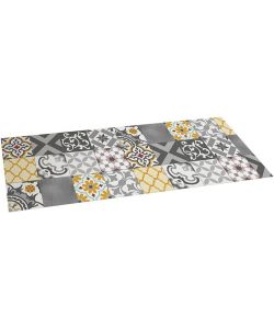 Estores Collection Tappeto Vinile Croma Patch Grigio e Ambra 50x140 cm