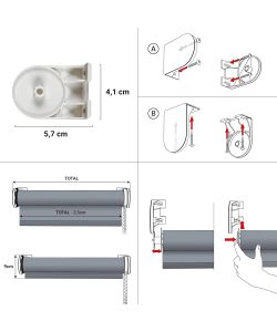 Stor Planet Tenda Oscurante a Rullo Night Bianco Opaco 160x180 cm