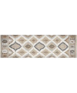 Stor Planet Tappeto Vinilico Kilim 60x200 cm Geometrico Beige Grigio