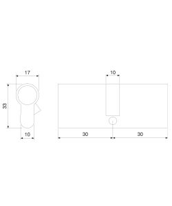 Emuca Cilindro serratura sicurezza profilo europeo per porta, 30x30 mm 5 sets