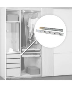 Emuca Kit Guide per cassetti, a sfera, 45 x 650 mm, estrazione totale