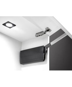 Emuca Braccetto Agile Flap per doppio porte sollevabile, 7,8-13 kg, modulo A 590mm, Acciaio e plastica, Grigio antracite