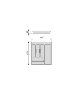 Portaposate Optima per cassetto da cucina Vertex/Concept 500, modulo 500 mm, Spalle 16mm, Plastica, grigio antracite