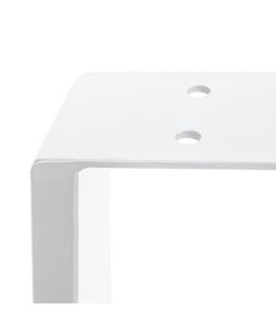 Set di due gambe Square rettangolari per tavolo, larghezza 600 mm, verniciate di bianco