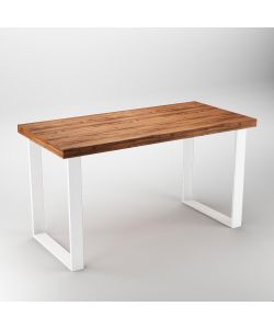 Set di due gambe Square rettangolari per tavolo, larghezza 600 mm, verniciate di bianco