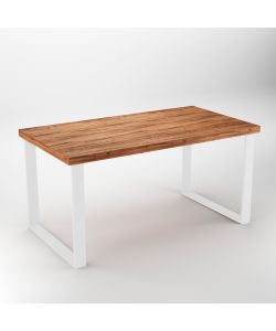 Set di due gambe Square rettangolari per tavolo, larghezza 800 mm, verniciate di bianco