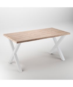 Set di due gambe Cross per tavolo, altezza 695 mm, verniciate bianche