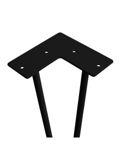 Set di quattro gambe Hairpin con 2 aste da tavolo, altezza 400 mm, verniciate nero