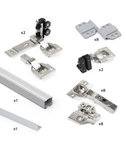 Emuca sistema Twofold kit per 2 ante scorrevoli