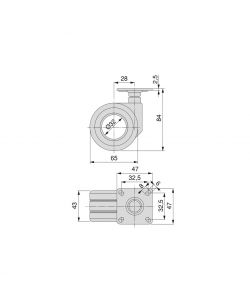 Emuca Kit Di Ruote Hole Con Piastra Per Montaggio