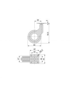 Emuca Kit Di Ruote Hole 2 Con Piastra Nero