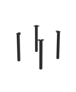 Emuca Gambe per tavolo quadrate, 50x50mm Verniciato nero