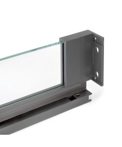 Emuca Cassetto esterno Vertex 40 kg altezza 93 mm con sponde in vetro, 500, Grigio antracite