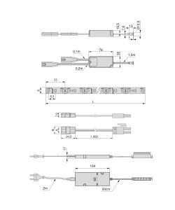 Emuca Kit di strisce LED Lynx Premium 9,6W/m IP20 (12V DC), SWITCH, Tecnoplastica