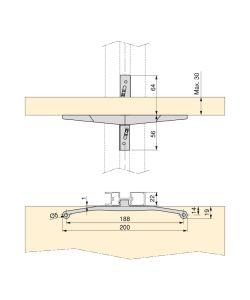 Emuca Kit Di Supporto Per 4 Ripiani In Legno E 1 Barra Di