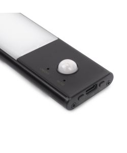 Emuca Applique LED Kaus Black ricaricabile via USB con sensore di movimento, 400mm, Verniciato nero 1 UN