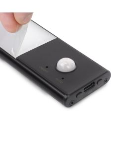 Emuca Applique LED Kaus Black ricaricabile via USB con sensore di movimento, 400mm, Verniciato nero 1 UN
