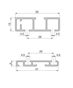 Emuca Sistema Flow da superficie in kit per un armadio con 2 ante scorrevoli in legno supportate da chiusura ammortizzat