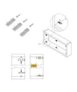 Emuca Sistema Flow da superficie in kit per un armadio con 2 ante scorrevoli in legno supportate da chiusura ammortizzat