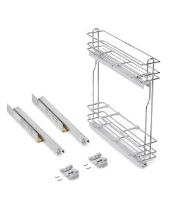 Emuca SupraMax Portabottiglie laterale estraibile SupraMax con chiusura soft, modulo 150 mm, Acciaio, Cromato 1 UN